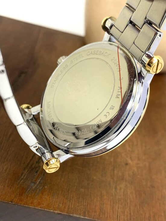 Michael Kors Womens Watch MKO1049 Quartz Blue Dial Two Tone Stainless Steel 38mm main image 5